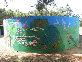 A colourful new look to the rainwater tank at Chidlow park