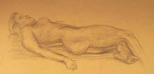 Life model in pencil