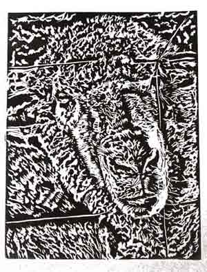 Sheep linocut